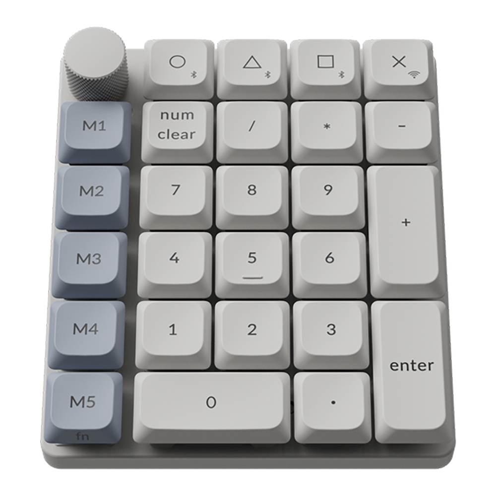 WIRELESS NUMPAD (นัมแพดไร้สาย) KEYCHRON K0 MAX - QMK/VIA KEYCHRON MILK POM BANANA SWITCH RGB RETRO BLUE K0M-R4