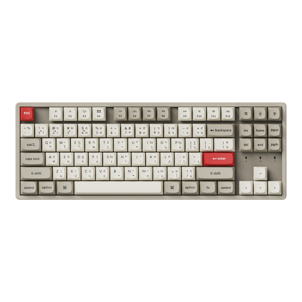 WIRELESS KEYBOARD (คีย์บอร์ดไร้สาย) KEYCHRON K8 MAX - QMK/VIA KEYCHRON SUPER RED SWITCH RGB EN/TH RETRO K8M-M1-TH