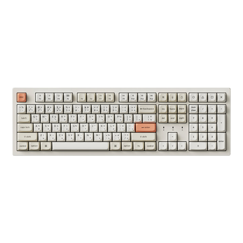 WIRELESS KEYBOARD (คีย์บอร์ดไร้สาย) KEYCHRON K10 ZMK - KEYCHRON SILENT RED SWITCH NON-BACKLIT EN/TH RETRO PASTEL K10-SR6-TH
