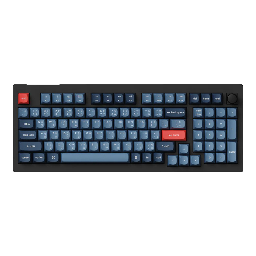 WIRELESS KEYBOARD (คีย์บอร์ดไร้สาย) KEYCHRON V5 MAX - QMK/VIA BANANA SILENT SWITCH RGB EN/TH CARBON BLACK V5M-D9-TH