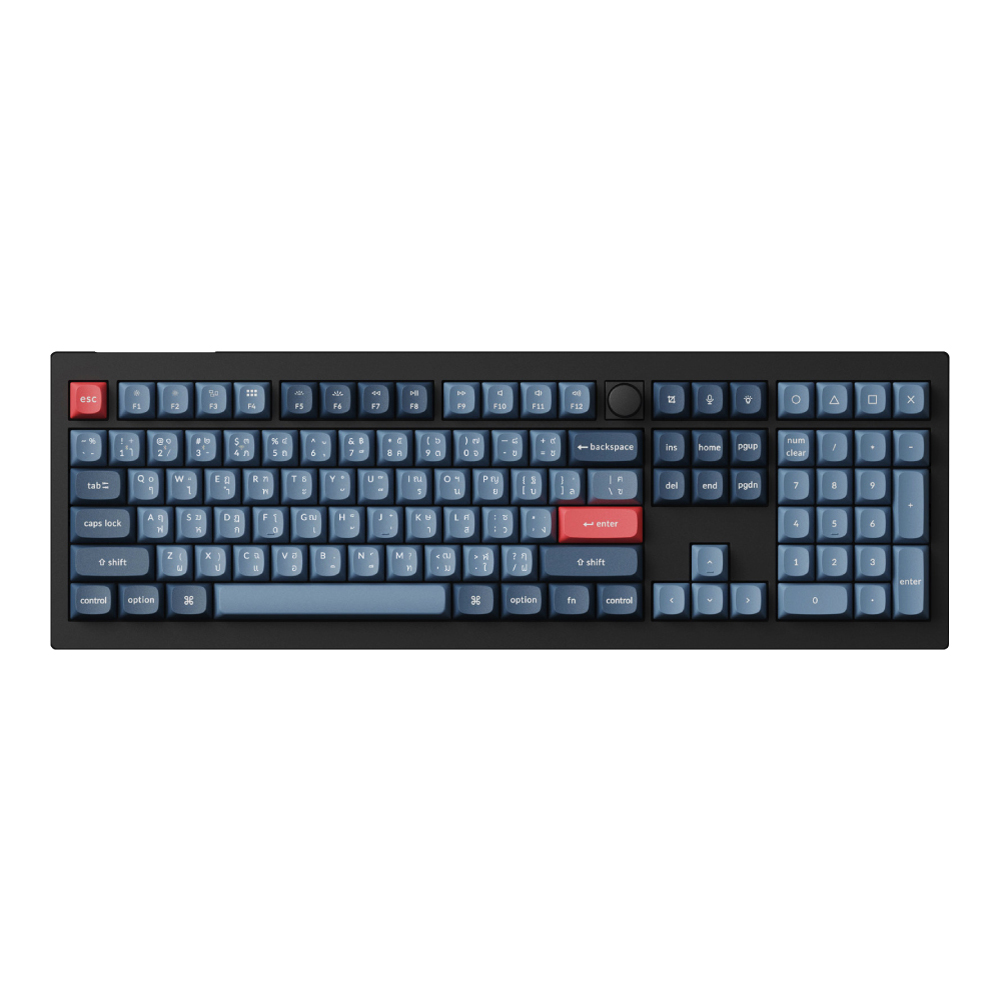WIRELESS KEYBOARD (คีย์บอร์ดไร้สาย) KEYCHRON V6 MAX - QMK/VIA GATERON JUPITER RED SWITCH RGB EN/TH CARBON BLACK V6M-D1-TH