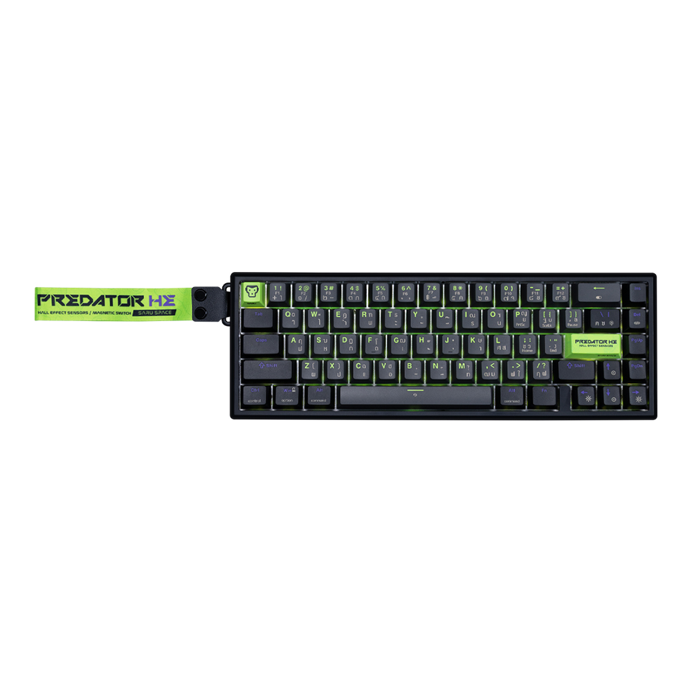 KEYBOARD (คีย์บอร์ด) SARU PREDATOR KX69 HE - OUTEMU MAGNETIC SWITCH RGB EN/TH BLACK-GREEN