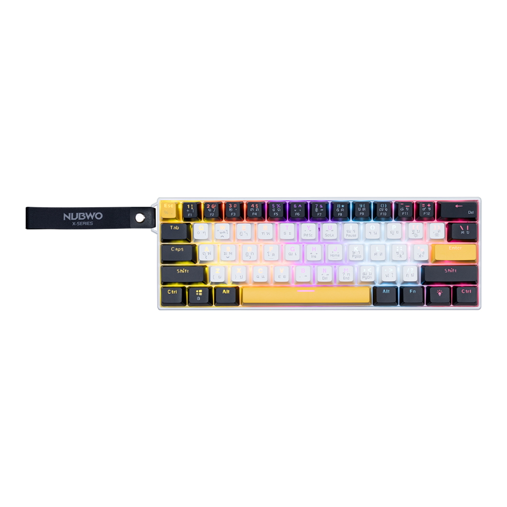 KEYBOARD (คีย์บอร์ด) NUBWO X805 - BLUE SWITCH MINI RGB EN/TH WHITE-BLACK