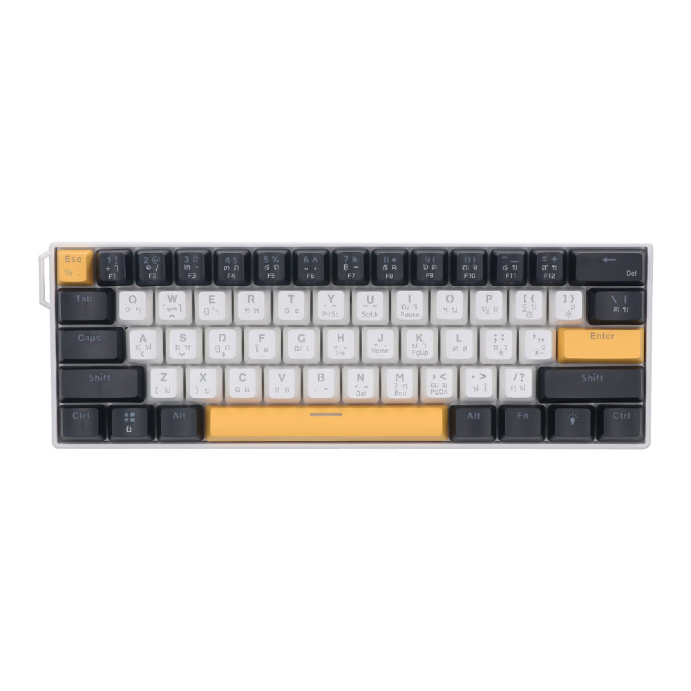KEYBOARD (คีย์บอร์ด) NUBWO X805 - RED SWITCH MINI RGB EN/TH WHITE-BLACK