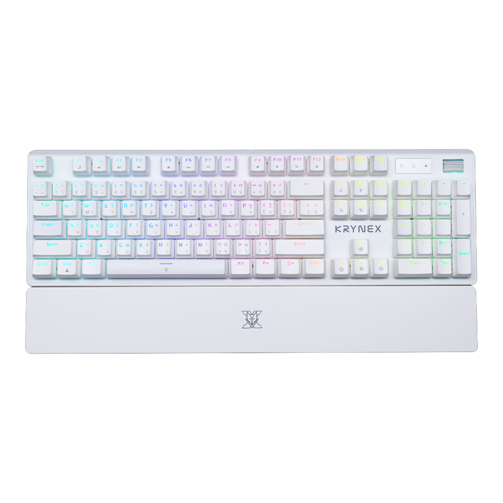 KEYBOARD (คีย์บอร์ด) NUBWO X806 - BLUE SWITCH RGB EN/TH WHITE