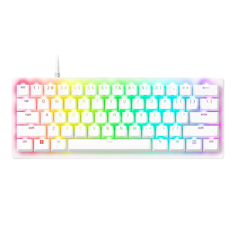 KEYBOARD (คีย์บอร์ด) RAZER HUNTSMAN V3 PRO MINI - RAZER ANALOG OPTICAL SWITCH GEN-2 CHROMA RGB EN WHITE