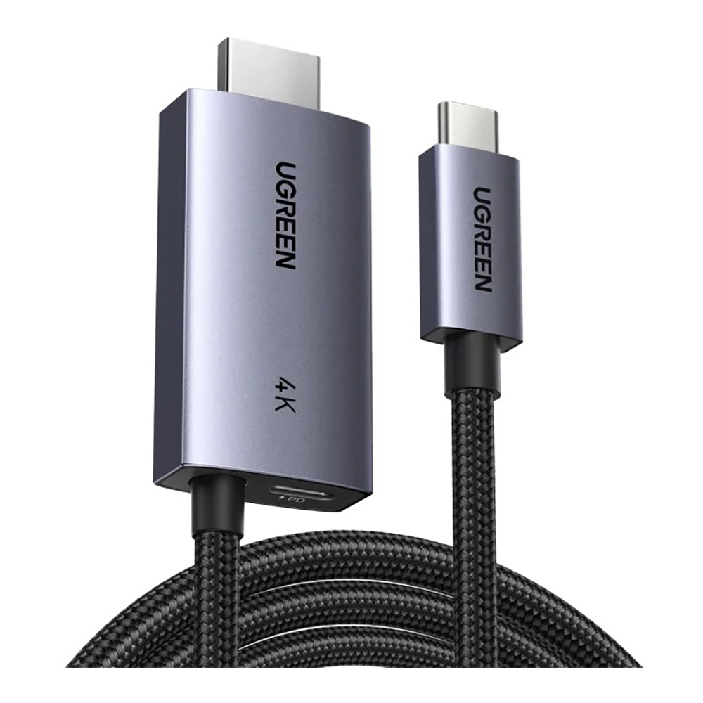 MONITOR CABLE (สายจอมอนิเตอร์) UGREEN USB-C TO HDMI 4K 60Hz PD100W 2M (55330)