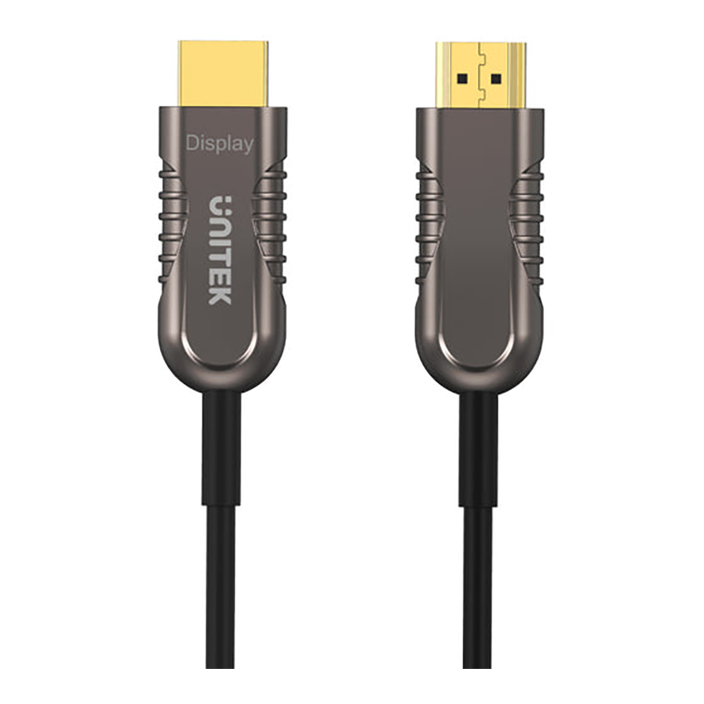 MONITOR CABLE (สายจอมอนิเตอร์) UNITEK Y-C1030BK - 4K 60Hz FIBER OPTIC HDMI CABLE 20M