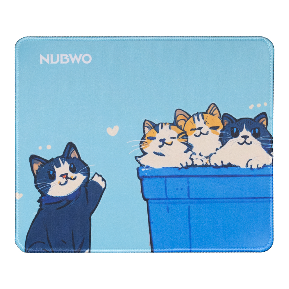 MOUSE PAD (เมาส์แพด) NUBWO NP643 KITTY FAMILY SIZE S - 300 x 250 x 3 MM