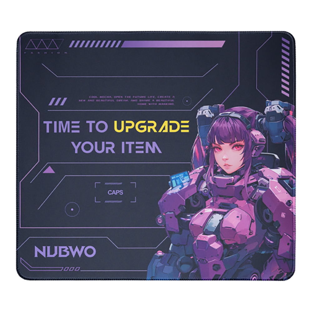 MOUSE PAD (เมาส์แพด) NUBWO NP643 VIOLET CYBORG SIZE M - 450 x 400 x 3 MM