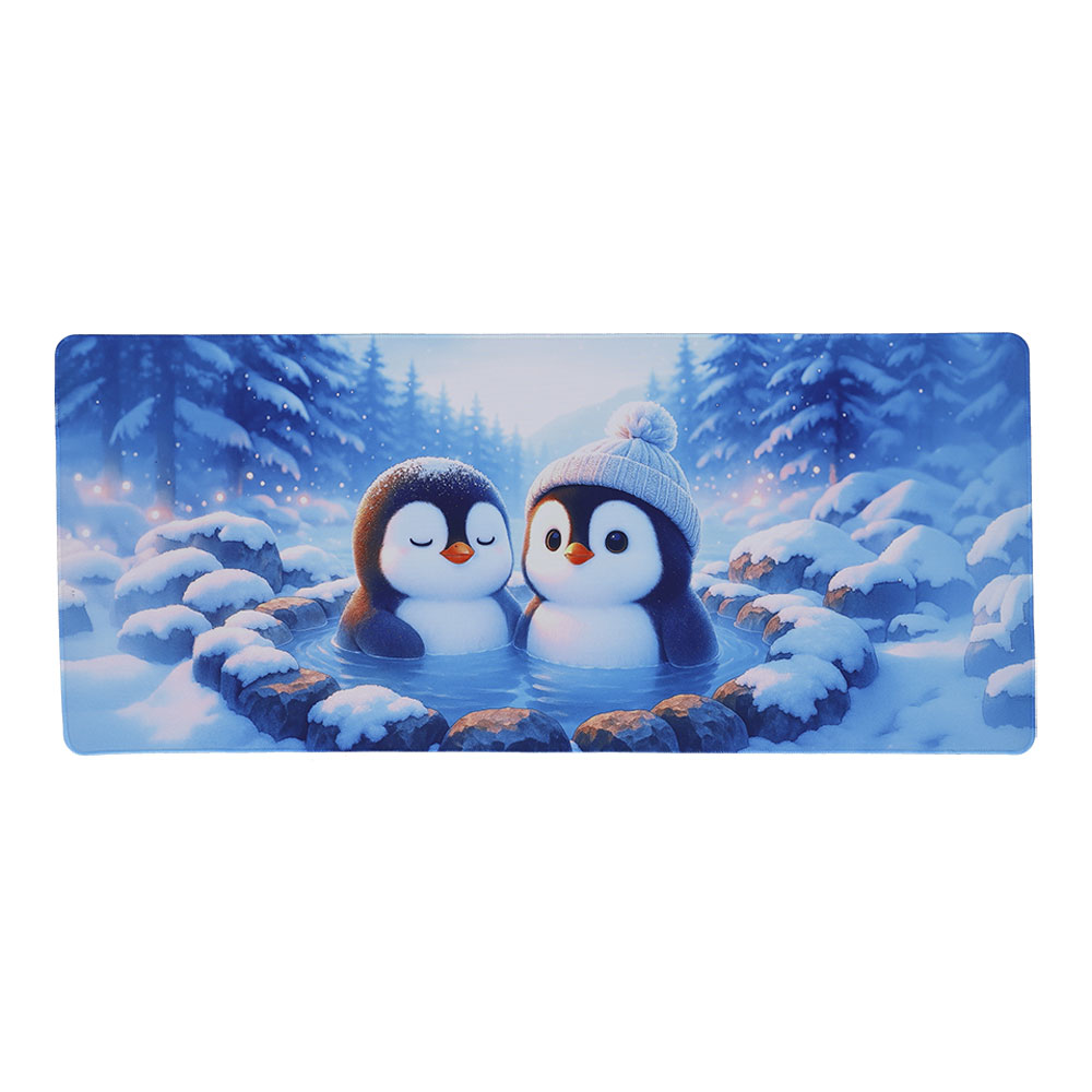 MOUSE PAD (เมาส์แพด) HANA ONSEN PENGUINS - SIZE XL 900 x 400 x 3 MM