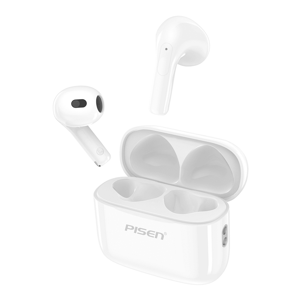 TRUE WIRELESS HEADPHONE (หูฟังทรูไวร์เลส) PISEN P1 PLUS - WHITE BHD-TW6
