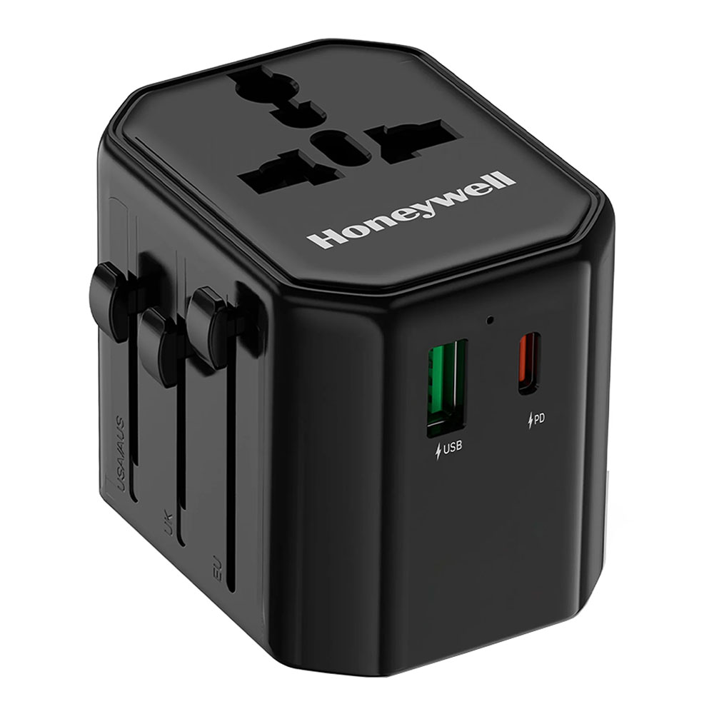 CHARGER (ที่ชาร์จ) HONEYWELL HC000064/CHG/TRV/BLK/38W - 38W UNIVERSAL WORLD TRAVEL ADAPTER - BLACK