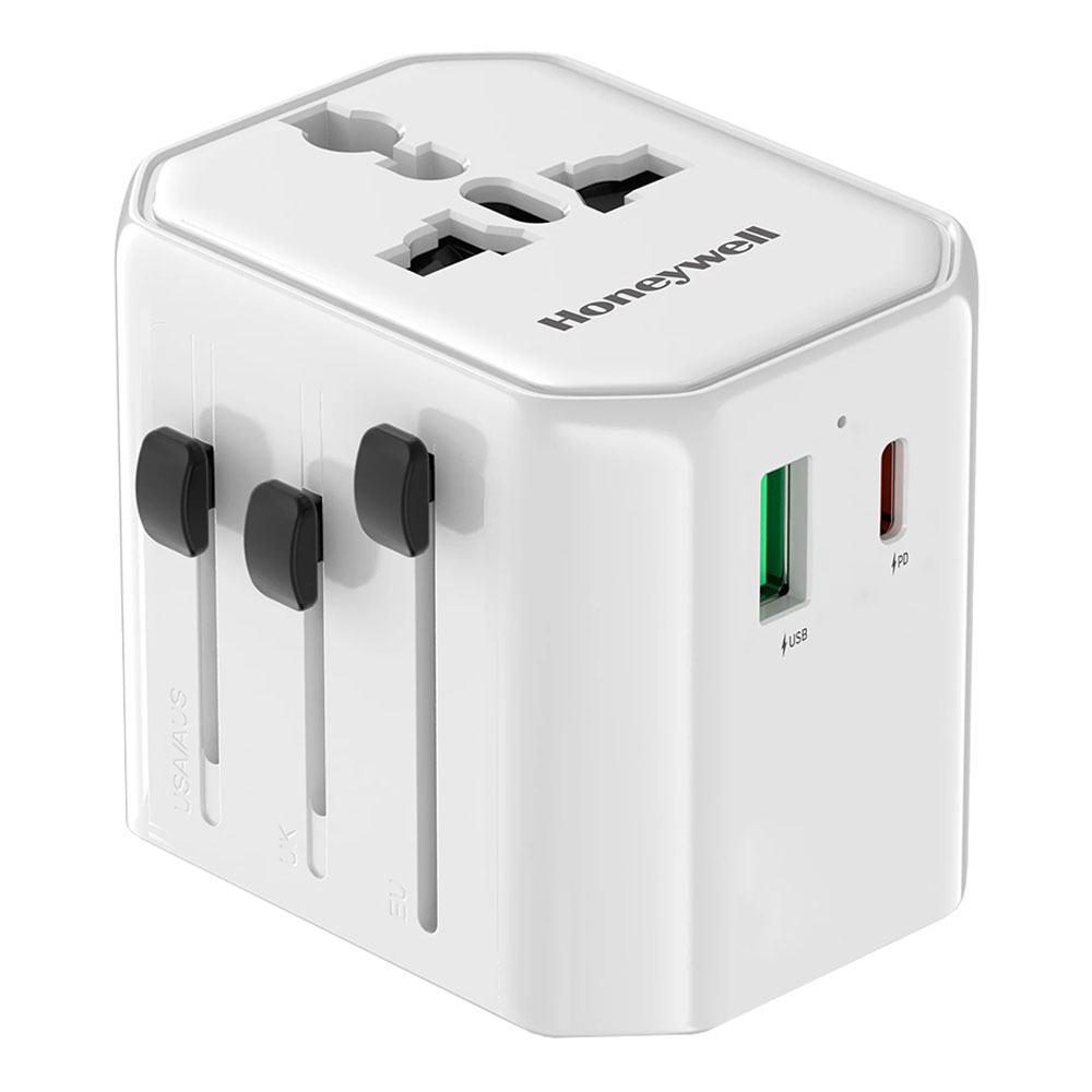 CHARGER (ที่ชาร์จ) HONEYWELL HC000063/CHG/TRV/WHT/38W - 38W UNIVERSAL WORLD TRAVEL ADAPTER - WHITE