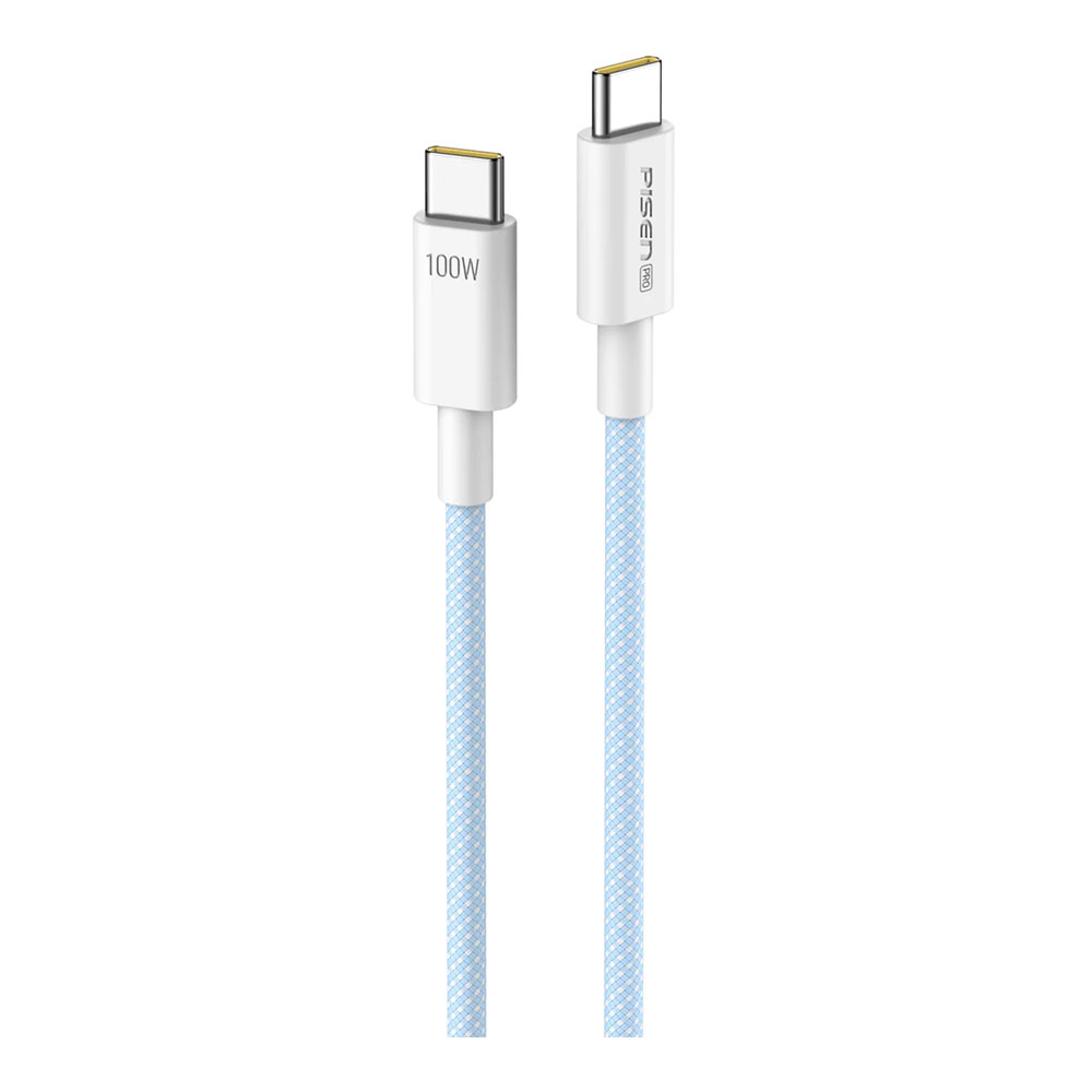 CHARGER CABLE (สายชาร์จ) PISEN PRO CC12 - BRAIDED USB-C TO USB-C 100W 2M BLUE