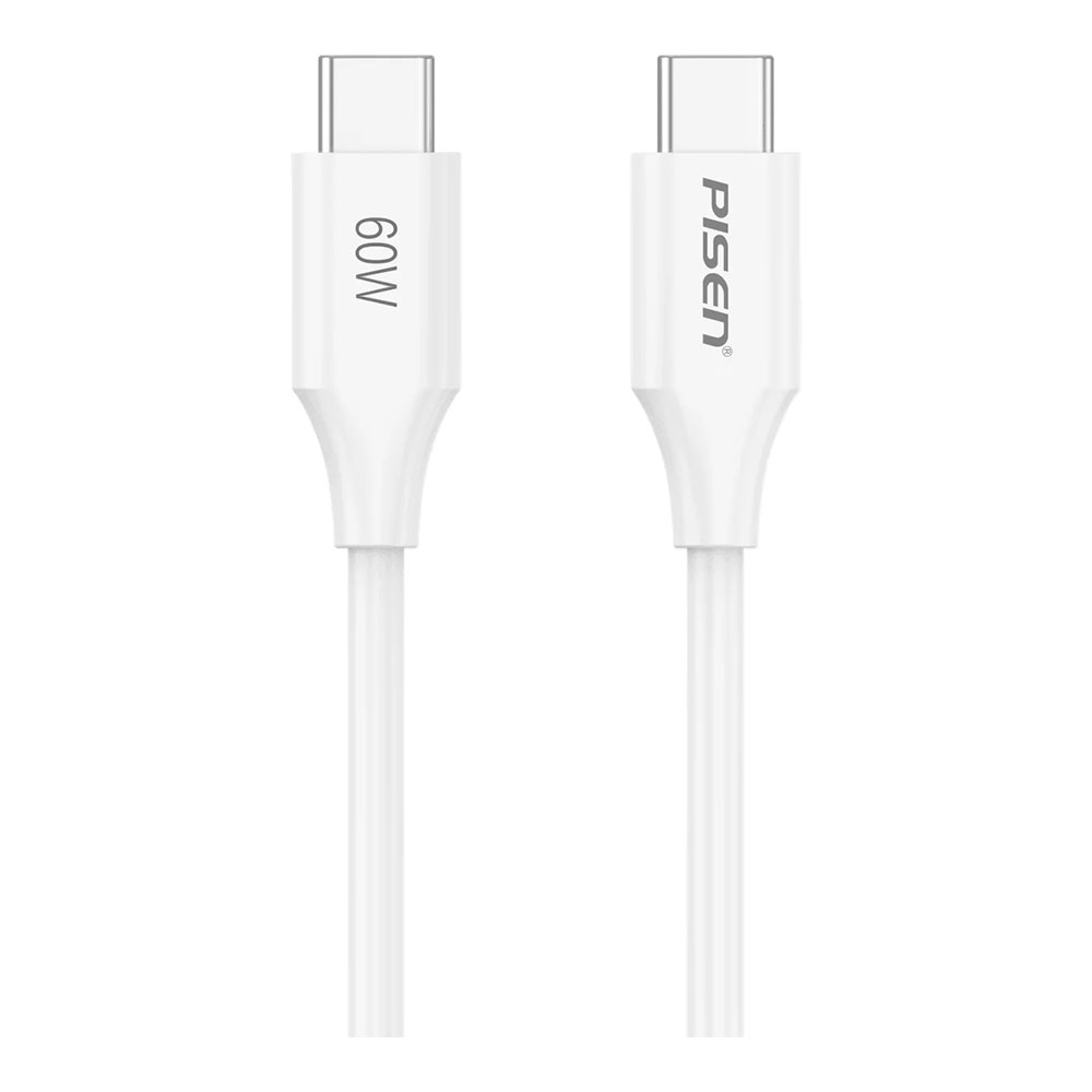 CHARGER CABLE (สายชาร์จ) PISEN MR WHITE CC-PD01 - USB-C TO USB-C 60W 1M WHITE