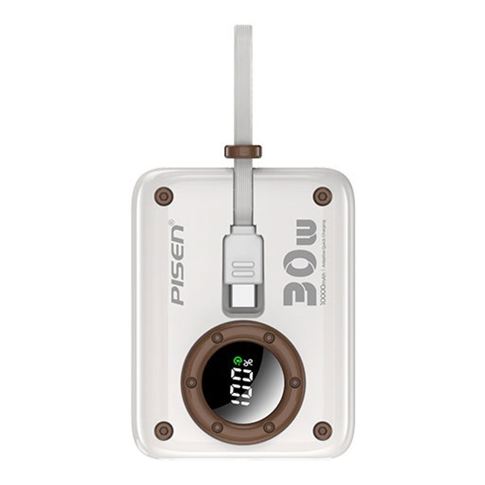 POWER BANK (พาวเวอร์แบงค์) PISEN TS-D373 POWERPIX - 30W MINI 10000 mAh WHITE