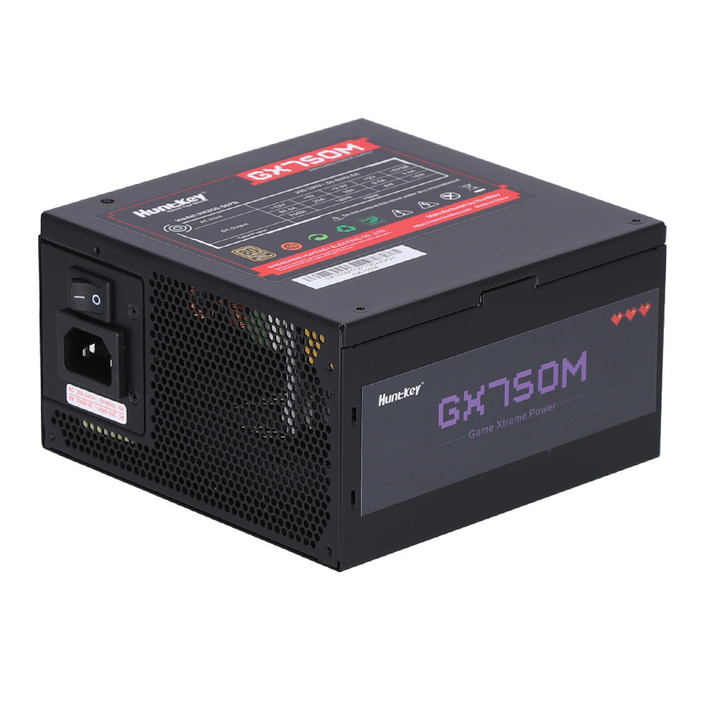 POWER SUPPLY (อุปกรณ์จ่ายไฟ) HUNTKEY GX750M - 750W 80 PLUS GOLD ATX BLACK