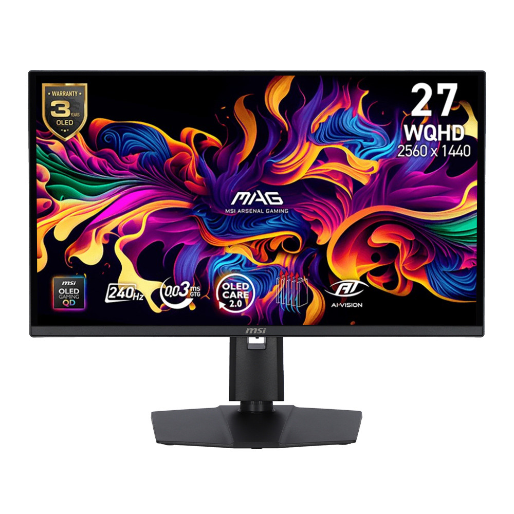 Monitor (จอมอนิเตอร์) MSI MAG 272QP QD-OLED X24 - 26.5 Inch QD-OLED 2K 240Hz Adaptive Sync USB-C