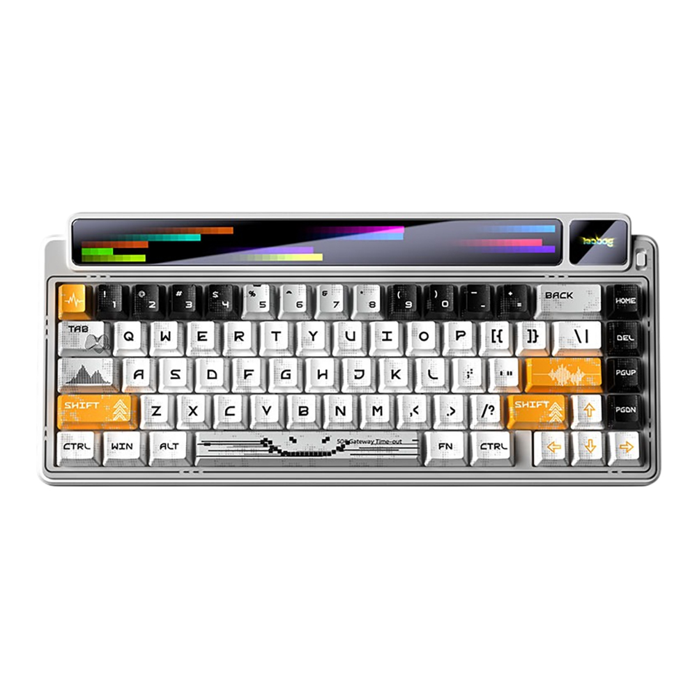 WIRELESS KEYBOARD (คีย์บอร์ดไร้สาย) AULA LEOBOG AMG65 - LIGHT FEATHER SWITCH RGB EN WHITE