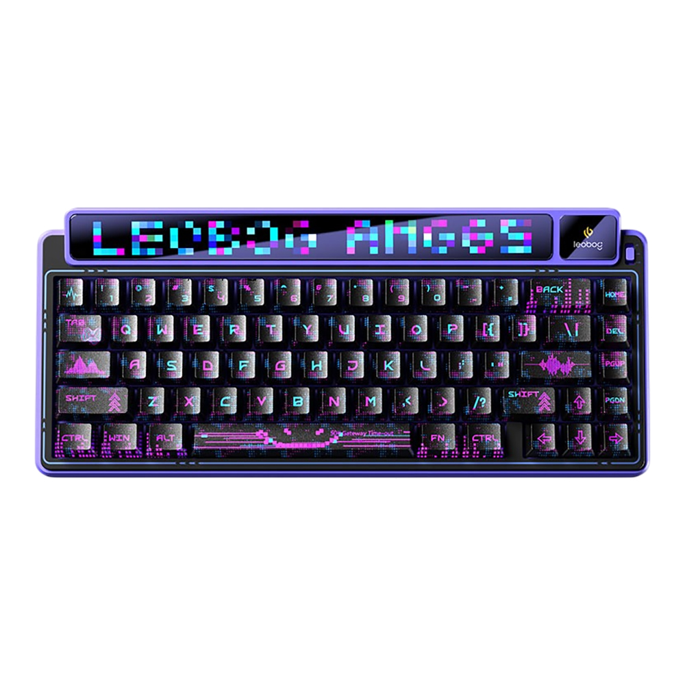WIRELESS KEYBOARD (คีย์บอร์ดไร้สาย) AULA LEOBOG AMG65 - LIGHT FEATHER SWITCH RGB EN PURPLE