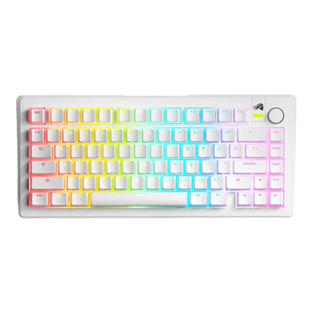 KEYBOARD (คีย์บอร์ด) GLORIOUS GMMK 3 PREBUILT 75% - GLORIOUS FOX LINEAR SWITCH RGB EN WHITE