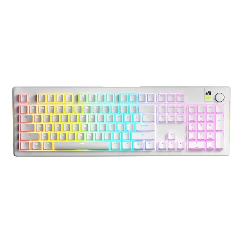 KEYBOARD (คีย์บอร์ด) GLORIOUS GMMK 3 PREBUILT 100% - GLORIOUS FOX LINEAR SWITCH RGB EN WHITE