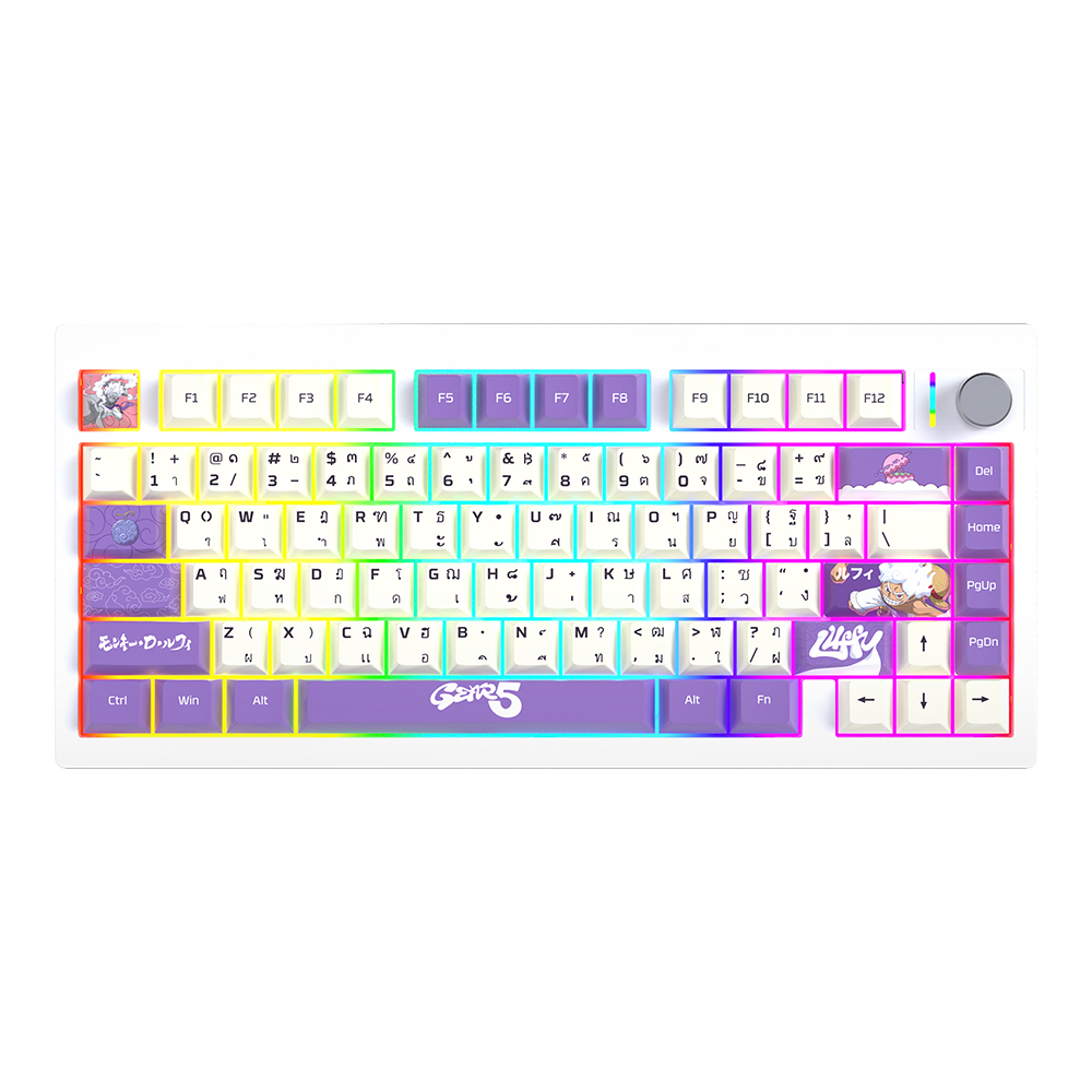 WIRELESS KEYBOARD (คีย์บอร์ดไร้สาย) FANTECH X ONE PIECE MK921 MAXFIT8 - QMK/VIA WHITE SWITCH RGB EN/TH GEAR5 EGGHEAD EDITION
