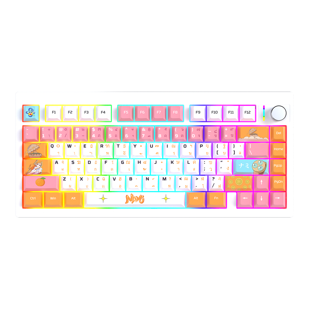 WIRELESS KEYBOARD (คีย์บอร์ดไร้สาย) FANTECH X ONE PIECE MK921 MAXFIT8 - QMK/VIA WHITE SWITCH RGB EN/TH NAMI EGGHEAD EDITION