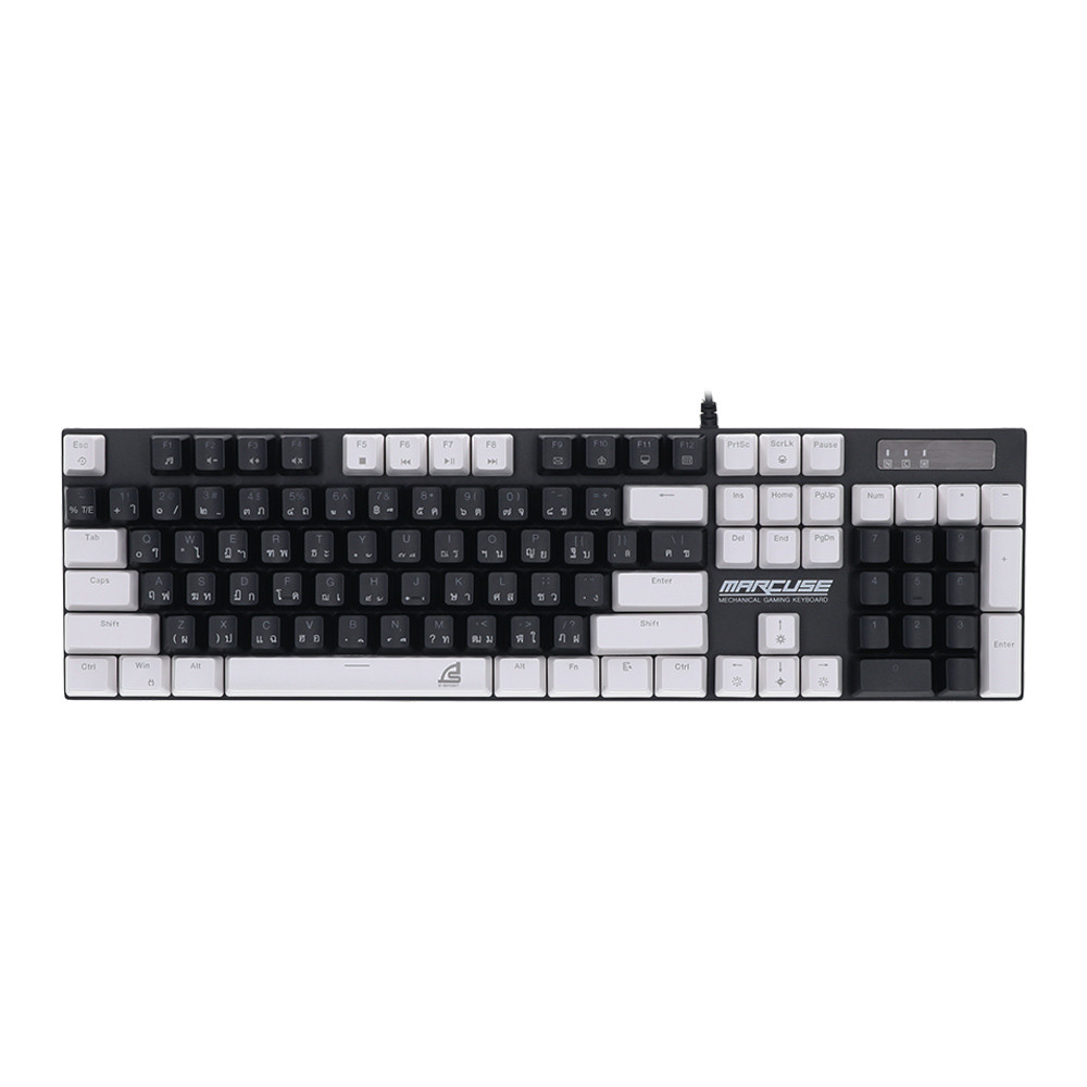 KEYBOARD (คีย์บอร์ด) SIGNO KB-727BLK MARCUSE - RED SWITCH MINI RGB EN/TH BLACK-WHITE
