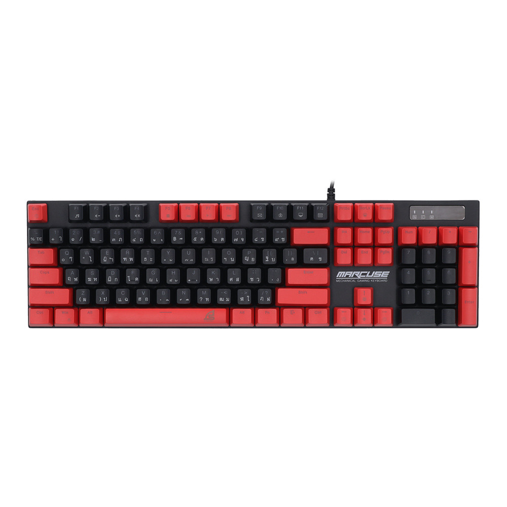 KEYBOARD (คีย์บอร์ด) SIGNO KB-727BR MARCUSE - BLUE SWITCH MINI RGB EN/TH BLACK-RED