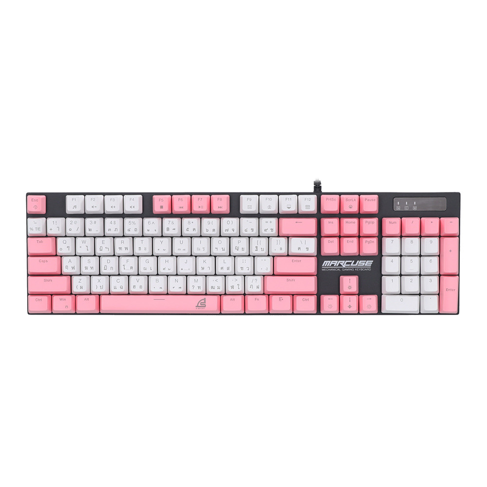 KEYBOARD (คีย์บอร์ด) SIGNO KB-727P MARCUSE - BLUE SWITCH MINI RGB EN/TH WHITE-PINK