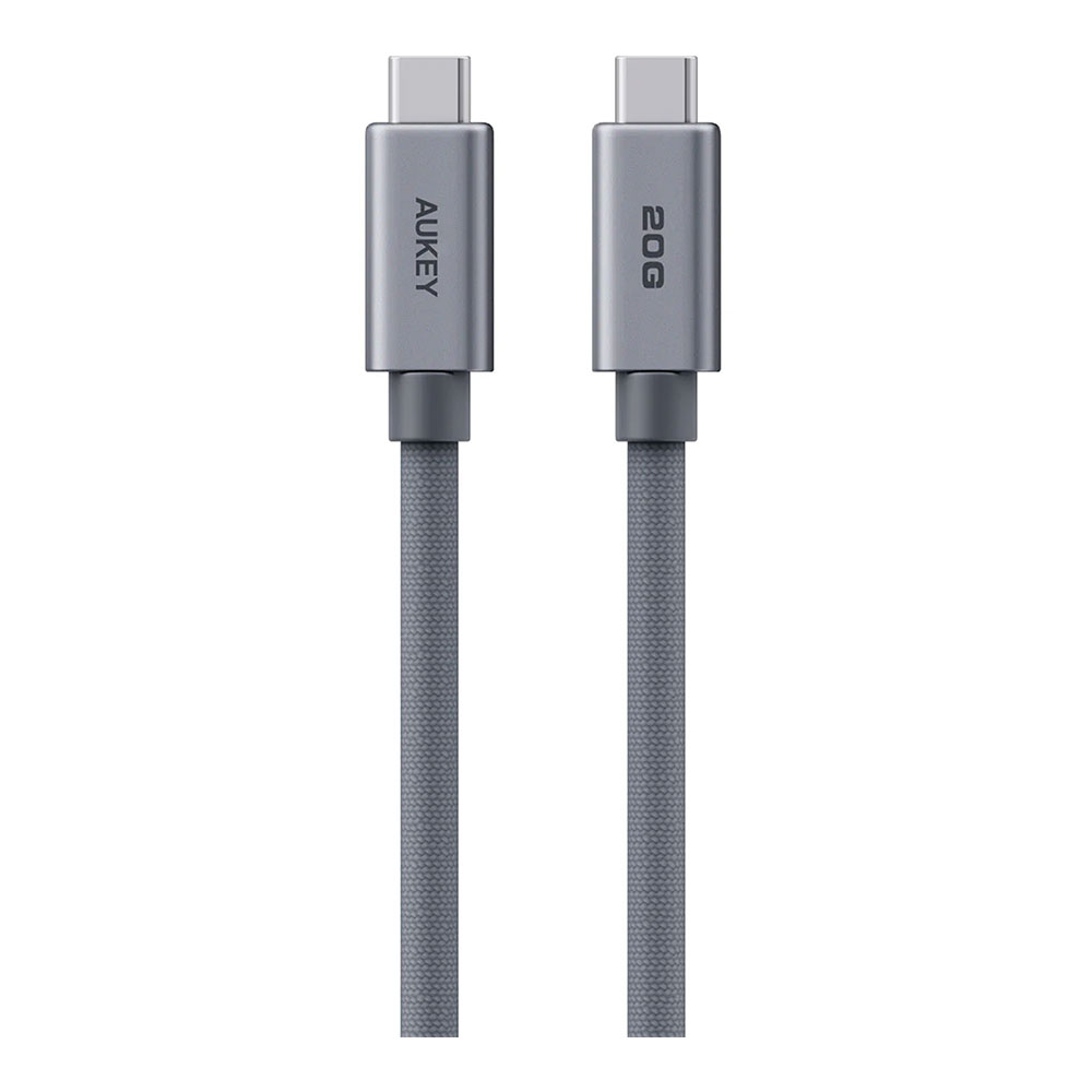 CHARGER CABLE (สายชาร์จ) AUKEY CB-DCC321 CIRCLET MIX 20G - 240W USB4 GEN2 USB-C TO USB-C 2M GRAY