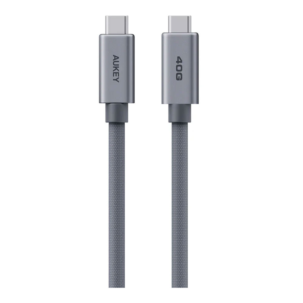 CHARGER CABLE (สายชาร์จ) AUKEY CB-DCC401 CIRCLET MIX 40G - 240W USB4 GEN3 USB-C TO USB-C 1M GRAY