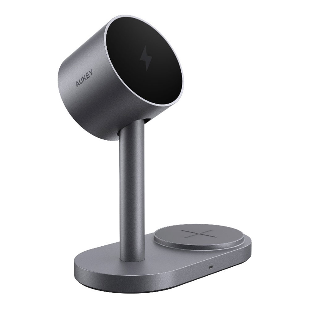 WIRELESS CHARGER (ที่ชาร์จไร้สาย) AUKEY LC-MC213 MAGFUSION 2X - 25W 2IN1 QI2.2 MAGNETIC DARK GRAY