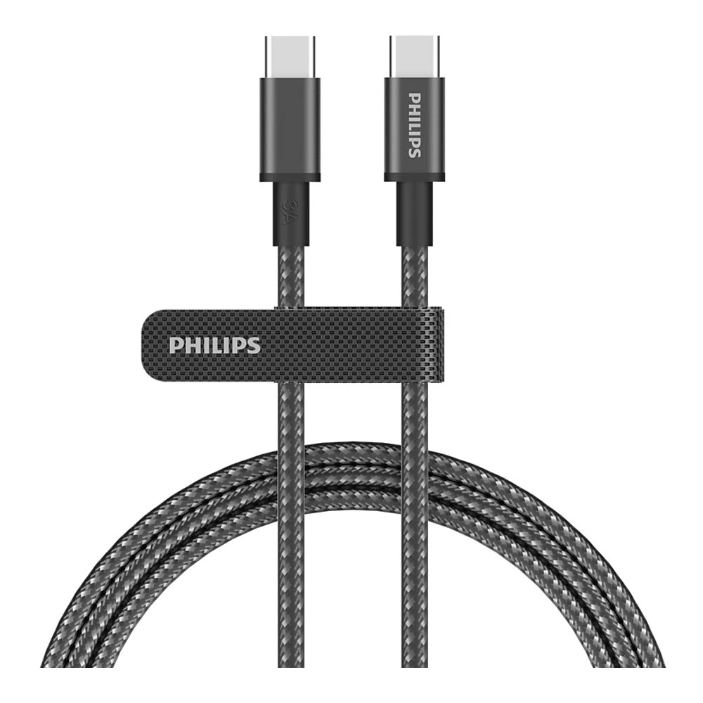 CHARGER CABLE (สายชาร์จ) PHILIPS DLC5030C - 60W USB-C TO USB-C CHARGE AND SYNC CABLE 1M