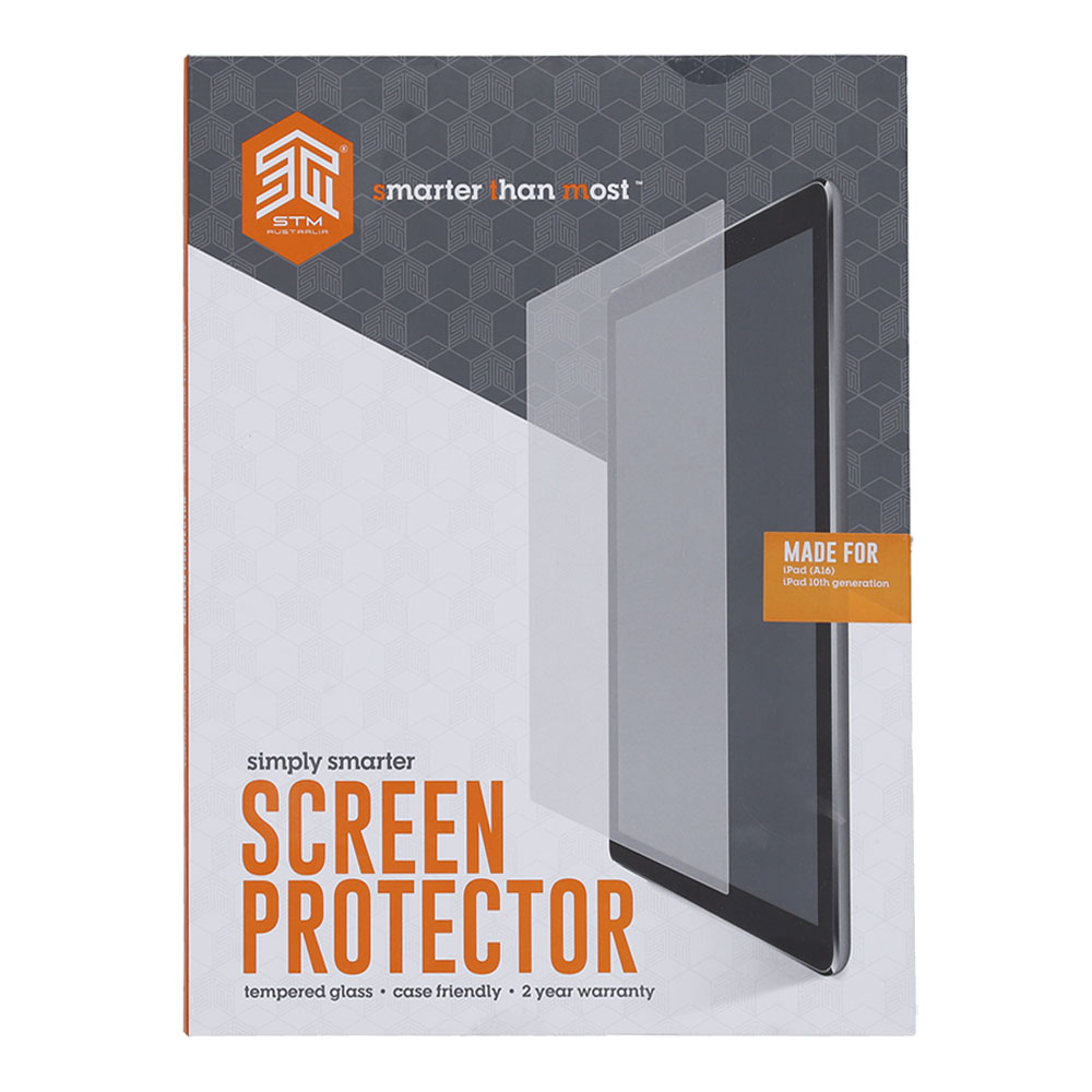 FILM (ฟิล์มกันรอย) STM TEMPERED GLASS SCREEN PROTECTOR IPAD A16/10TH GEN - CLEAR STM-233-241KX-01