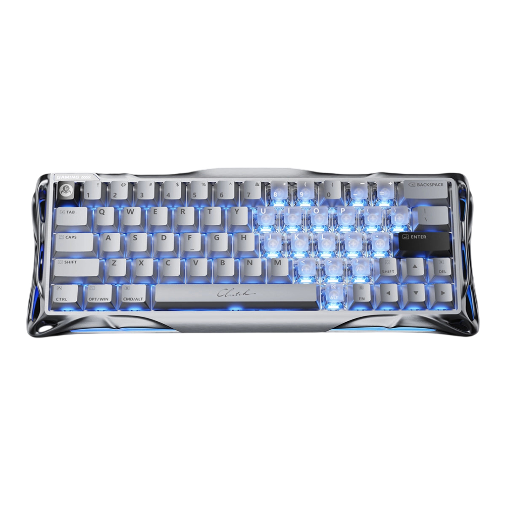 KEYBOARD (คีย์บอร์ด) GRAVASTAR MERCURY V60 PRO - GRAVASTAR UFO MAGNETIC SWITCH RGB EN CHROME SILVER