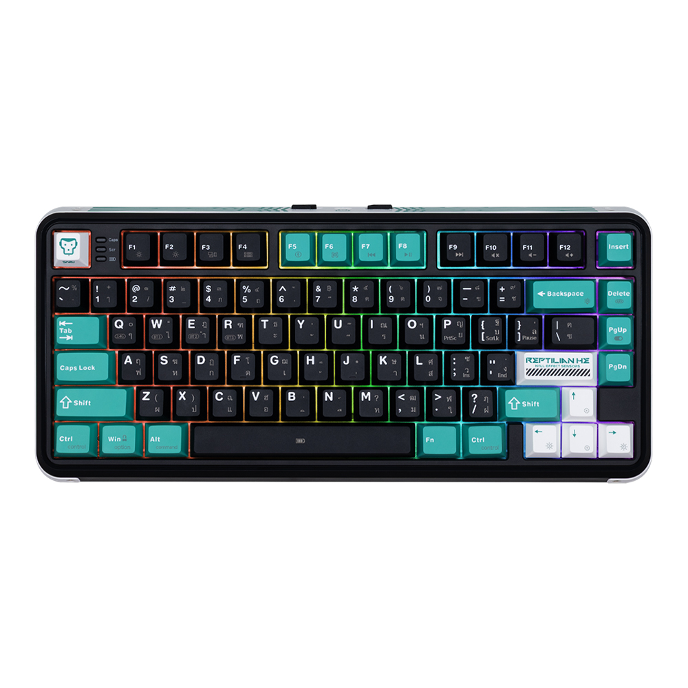 WIRELESS KEYBOARD (คีย์บอร์ดไร้สาย) SARU REPTILIAN KX78 HE - MAGNETIC SWITCH RGB EN/TH BLACK-WHITE-GREEN