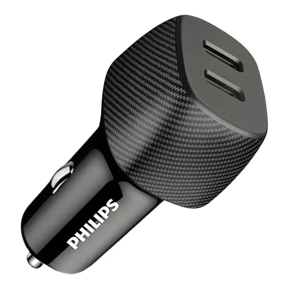 CAR ADAPTER CHARGER (ที่ชาร์จในรถยนต์) PHILIPS DLP5522CC - 65W USB-C TO USB-C CABLE INCLUDED 1M