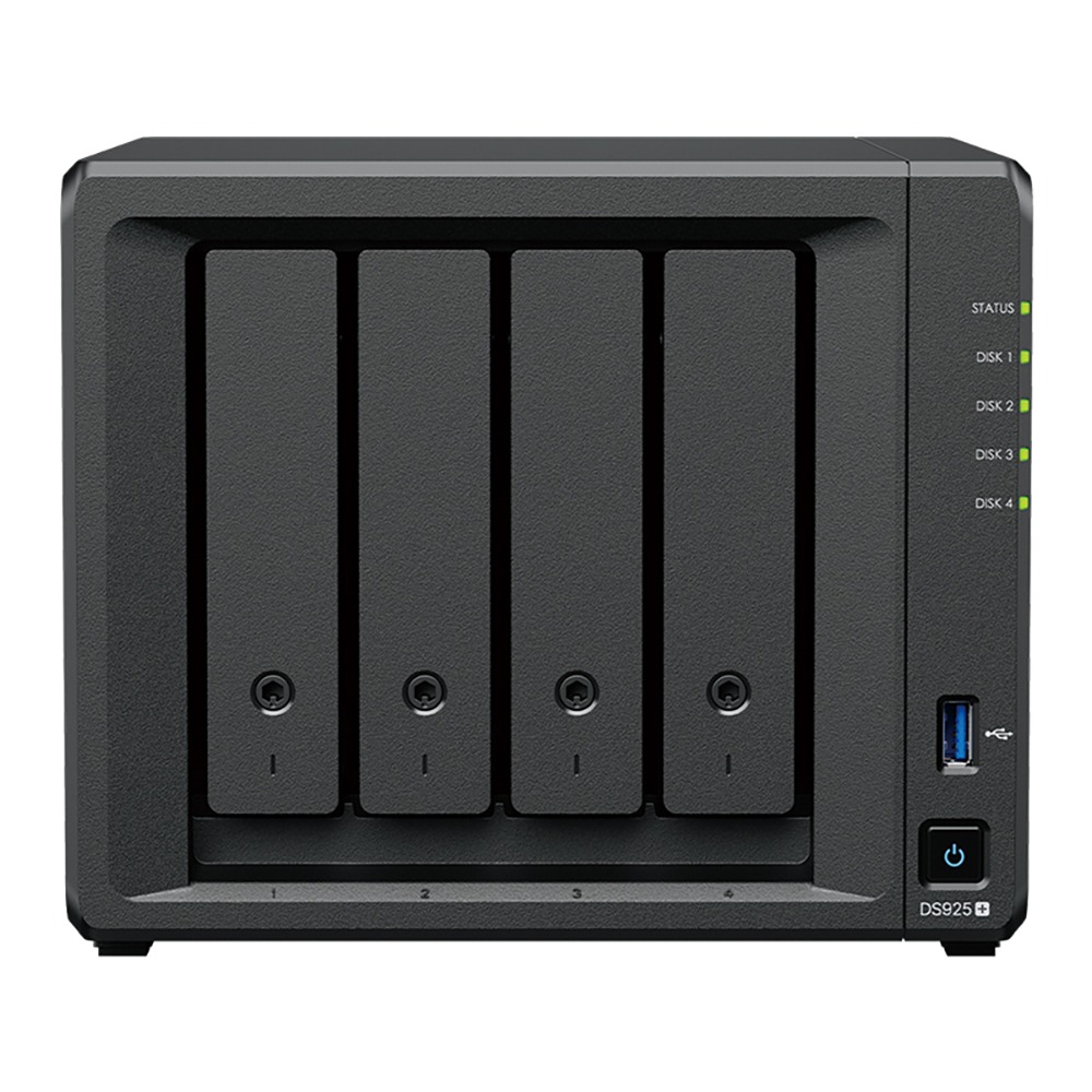 NAS (อุปกรณ์จัดเก็บข้อมูลบนเครือข่าย) SYNOLOGY DISKSTATION DS925+ - 4 BAY AMD RYZEN V1500B 4 CORES 2.2 GHz 4 GB DDR4 ECC SODIMM