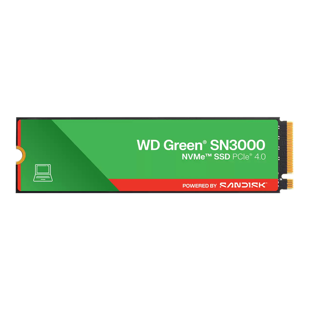 1 TB SSD (เอสเอสดี) WD GREEN SN3000 - PCIe 4x4 NVMe M.2 2280 WDS100T5G0E