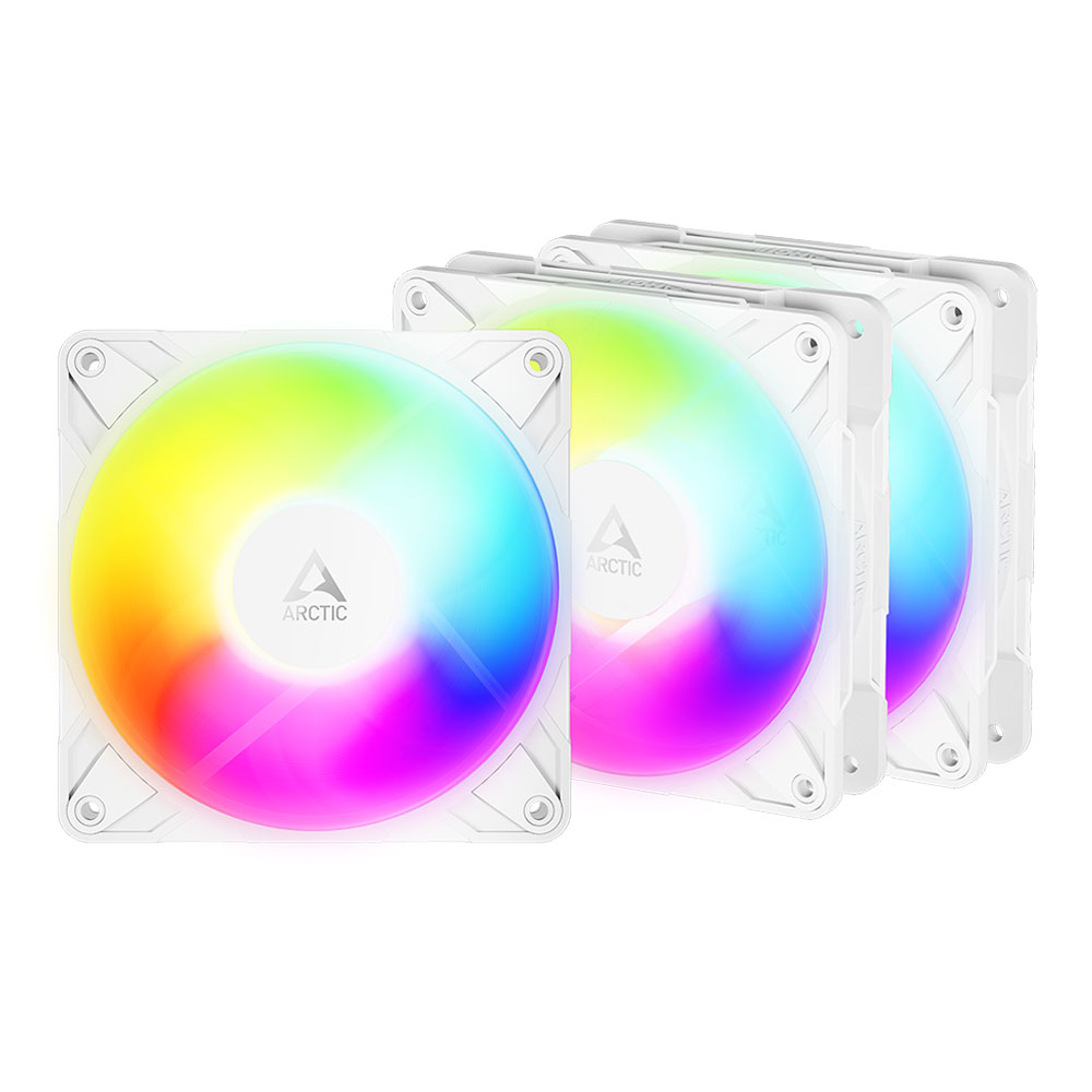 CASE FAN (พัดลมเคส) ARCTIC P12 PRO REVERSE A-RGB - 120MM A-RGB PWM 3 PACK WHITE ACFAN00334A