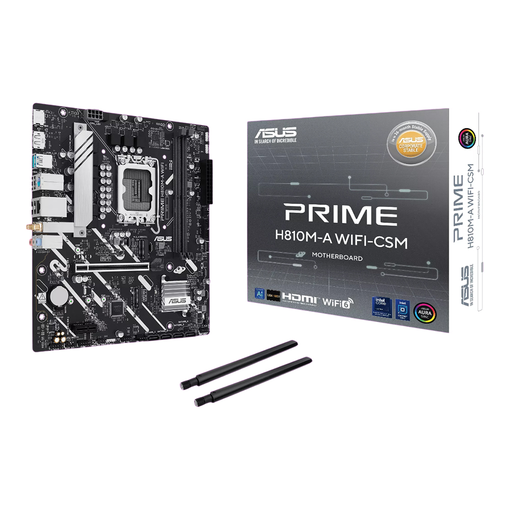 MAINBOARD (เมนบอร์ด) ASUS PRIME H810M-A WIFI-CSM - INTEL SOCKET 1851 DDR5 MICRO-ATX