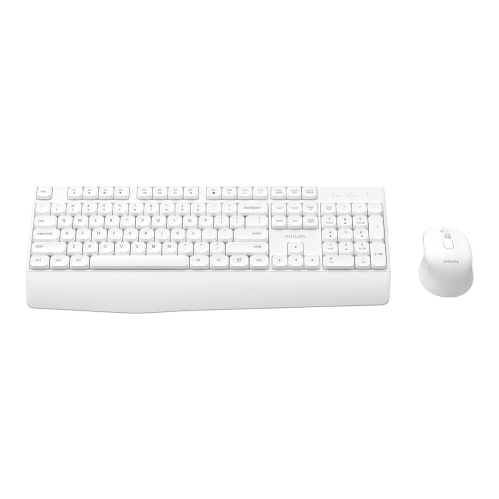 KEYBOARD & MOUSE (คีย์บอร์ดและเมาส์ไร้สาย) PHILIPS SPT6348 - WHITE