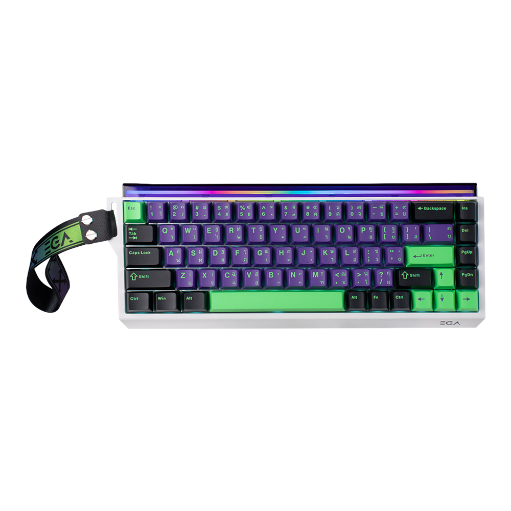 KEYBOARD (คีย์บอร์ด) EGA TYPE MG69HE - MAGNETIC SWITCH RGB EN/TH WHITE-PURPLE-BLACK-GREEN