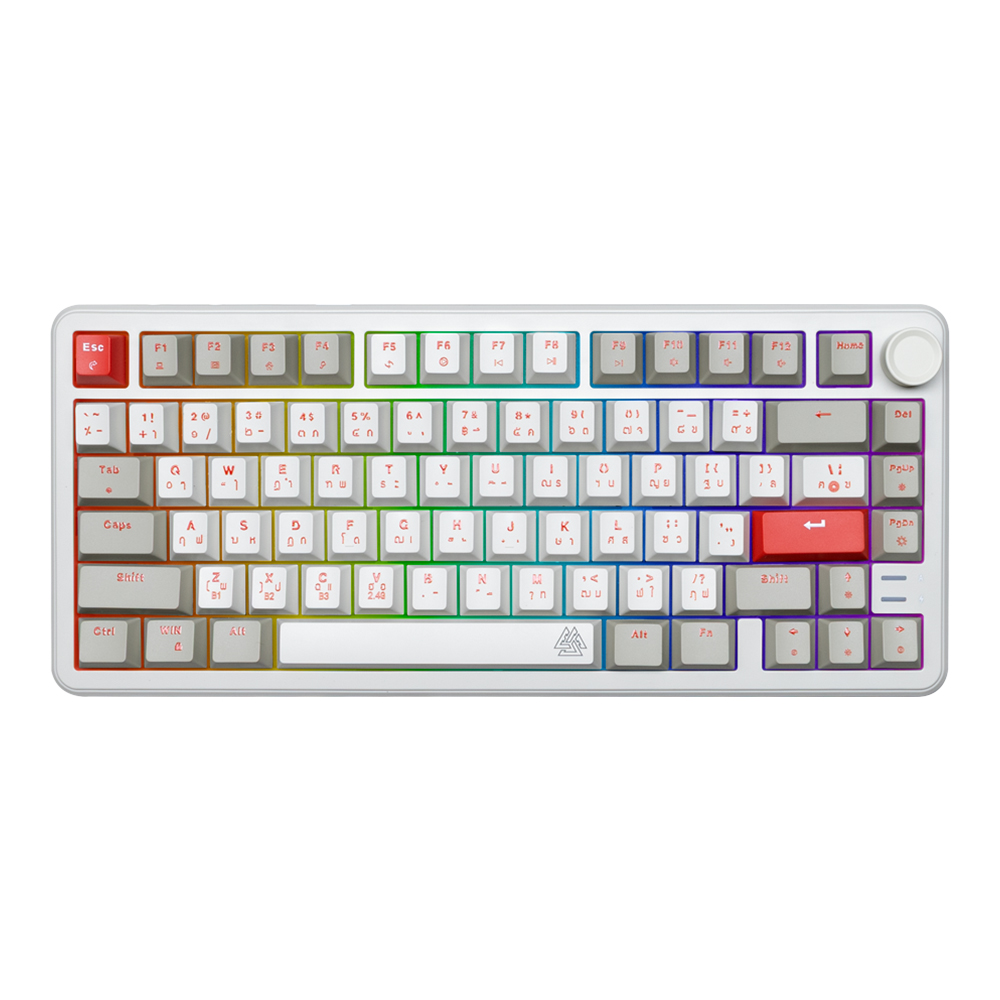 WIRELESS KEYBOARD (คีย์บอร์ดไร้สาย) EGA TYPE CMK10 - BLUE SWITCH RGB EN/TH WHITE