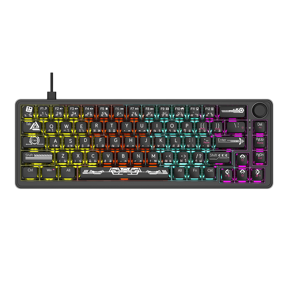 KEYBOARD (คีย์บอร์ด) AJAZZ AK690 - MAILLARD SWITCH MULTI COLOR BACKLIT EN/TH BLACK