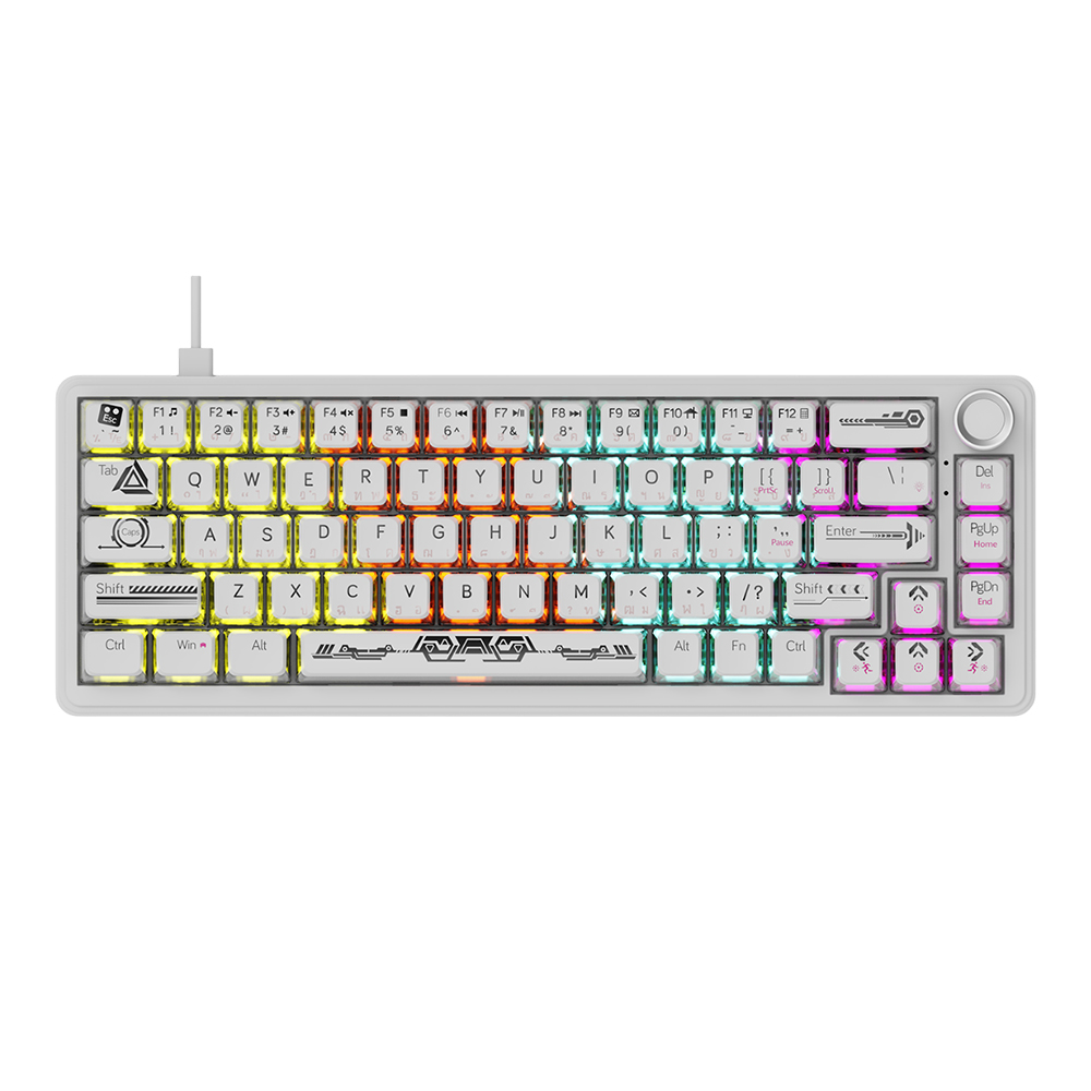 KEYBOARD (คีย์บอร์ด) AJAZZ AK690 - MAILLARD SWITCH MULTI COLOR BACKLIT EN/TH WHITE