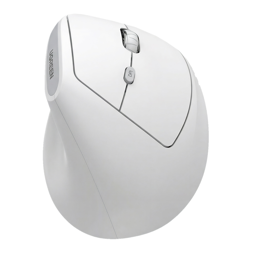 WIRELESS MOUSE (เมาส์ไร้สาย) UGREEN M371 - MULTI-MODE WIRELESS VERTICAL MOUSE WHITE 95902B